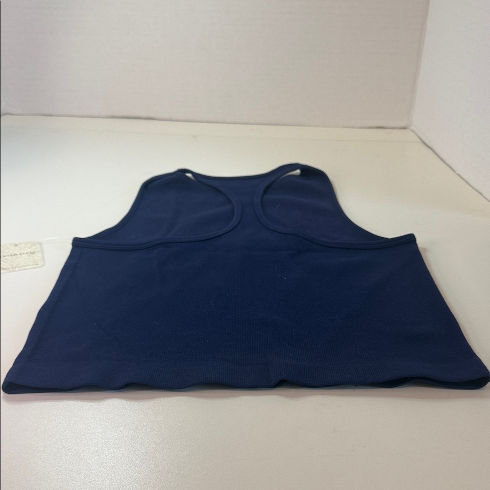 Intimately by Free People Sleeveless Navy Crop Ribbed Tank - Picture 3 of 6
